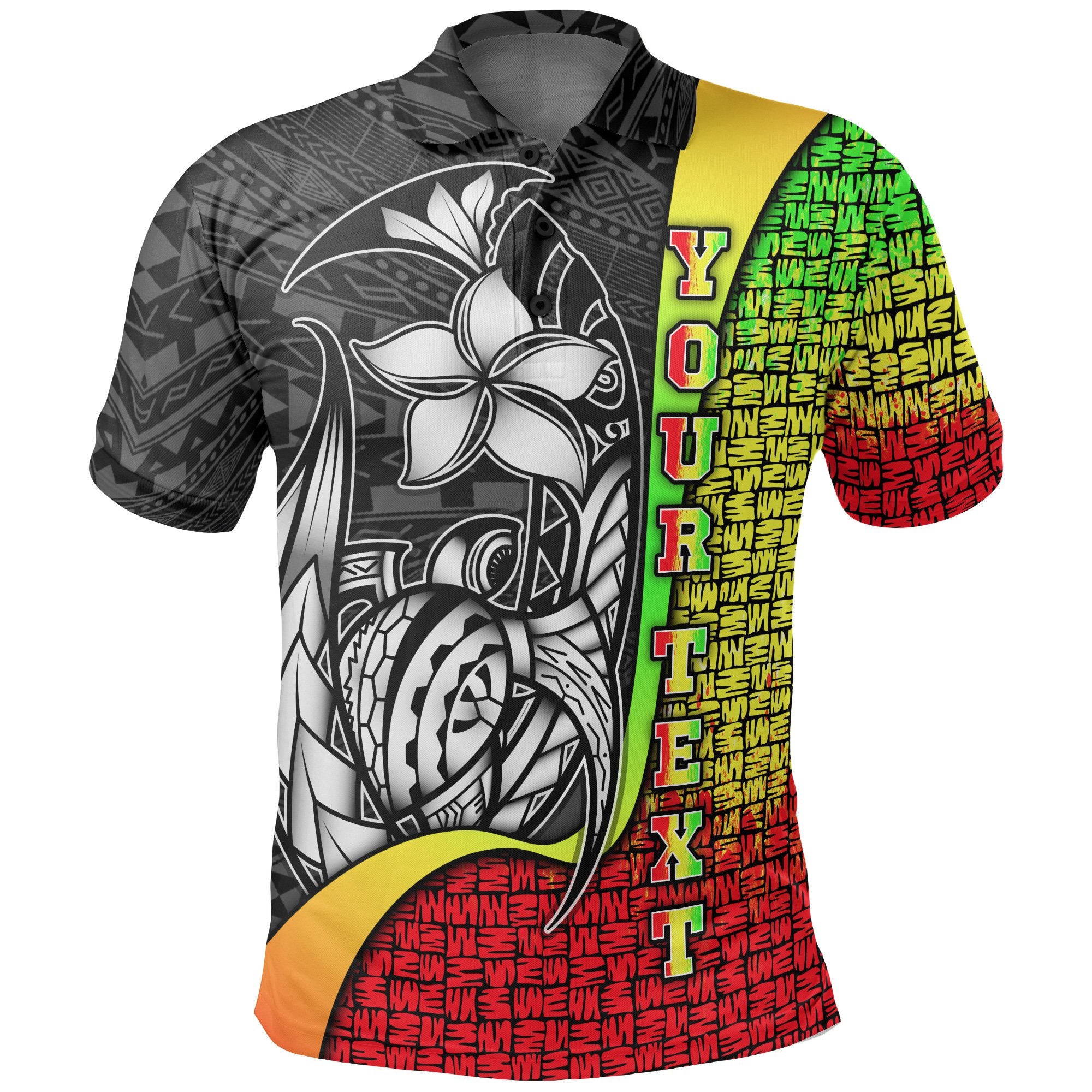 Polynesian Hawaii Custom Polo Shirt Reggae Turtle with Hook Unisex REGGAE - Polynesian Pride