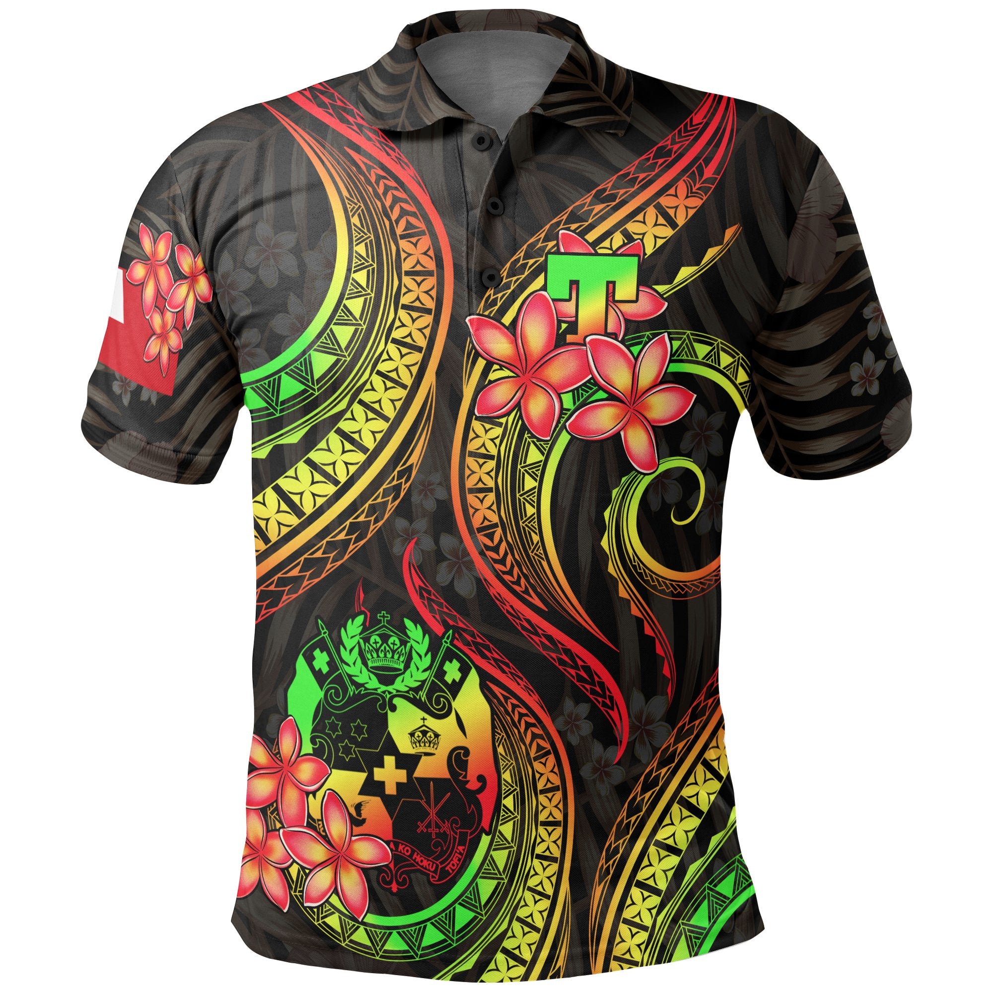 Tonga Polynesian Polo Shirt Reggae Plumeria Unisex REGGAE - Polynesian Pride