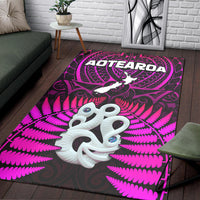 Aotearoa Fern Area Rug New Zealand Hei Tiki Purple Style LT13 - Polynesian Pride