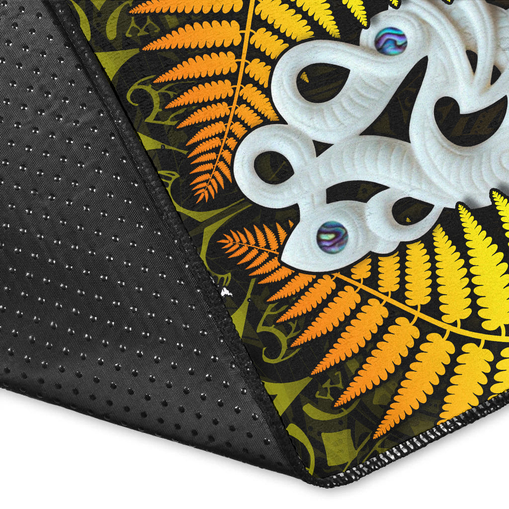 Aotearoa Fern Area Rug New Zealand Hei Tiki Gold Style LT13 - Polynesian Pride