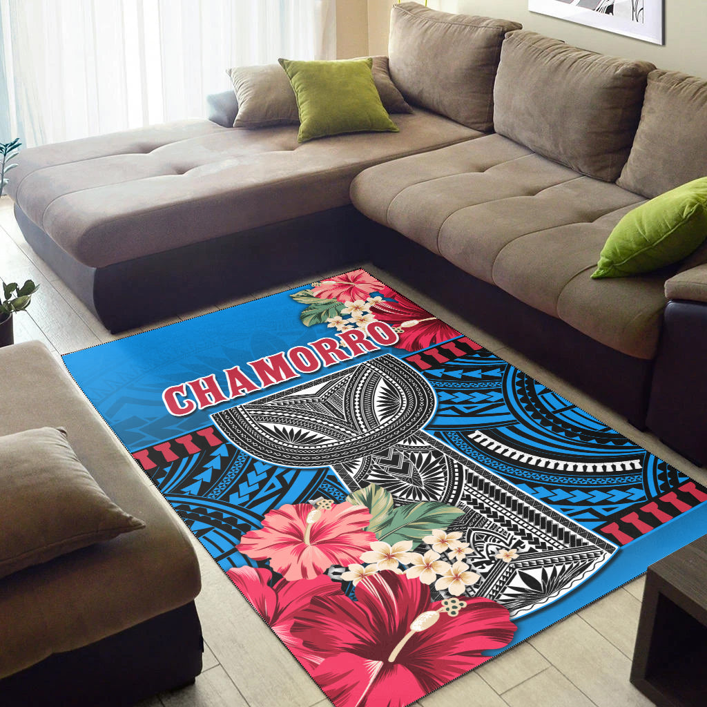 Guam Chamorro Area Rug Latte Stone Blue Polynesian Haligi LT13 - Polynesian Pride