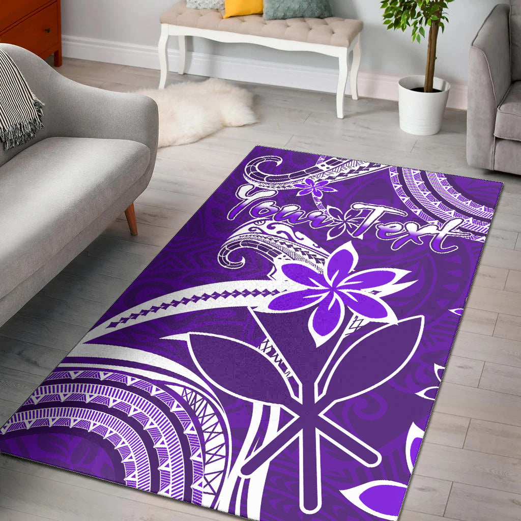 (Custom Personalised) Hawaii Flowers Wave Area Rug Kanaka Maoli Purple Polynesian LT13 Purple - Polynesian Pride