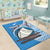 (Custom Personalised) Fiji Area Rug Fijian Drua Mix Tagimaucia Flower Blue Style Ver.02 LT14 - Polynesian Pride