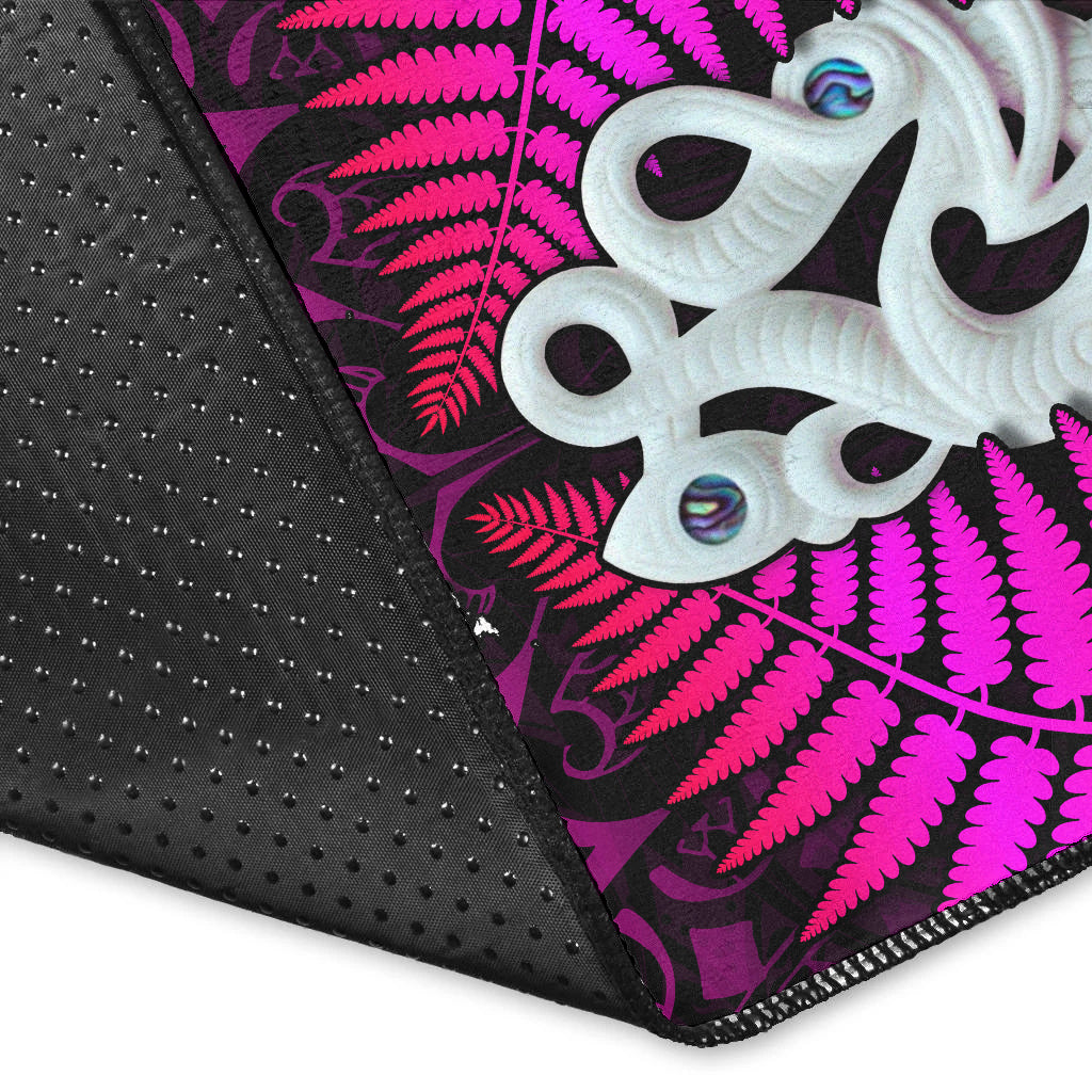 Aotearoa Fern Area Rug New Zealand Hei Tiki Purple Style LT13 - Polynesian Pride