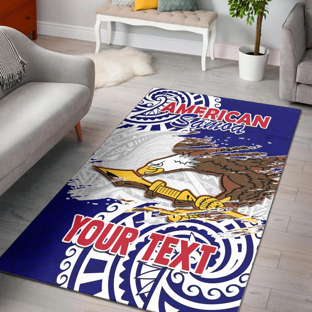 (Custom Personalised) American Samoa Independence Day Area Rug Polynesian Special Version LT14 Blue - Polynesian Pride