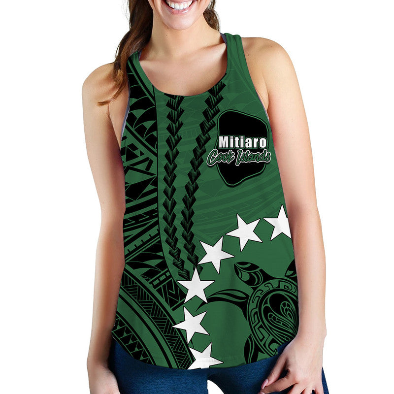 Cook Islands Mitiaro Polynesian Women Tank Top LT6 Green - Polynesian Pride