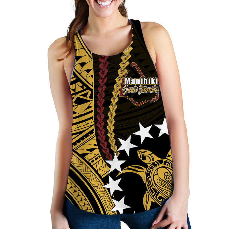 Cook Islands Manihiki Polynesian Women Tank Top LT6 Black - Polynesian Pride