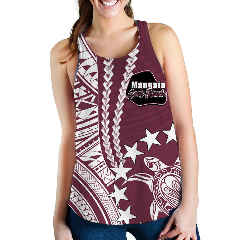 Cook Islands Mangaia Polynesian Women Tank Top LT6 Maroon - Polynesian Pride