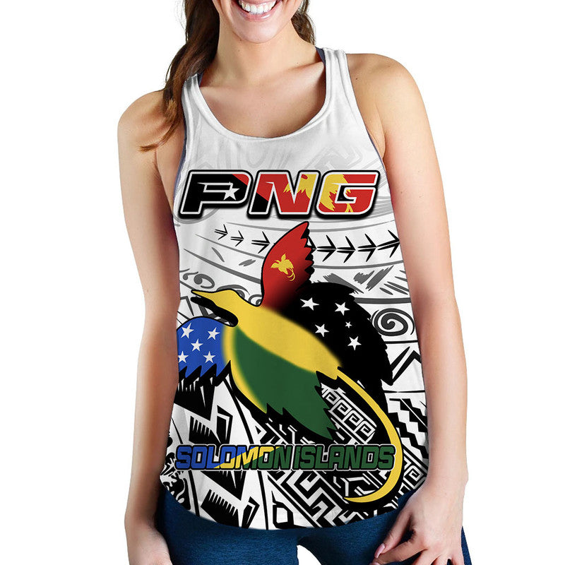 Papua New Guinea And Solomon Islands Women Tank Top LT6 white - Polynesian Pride