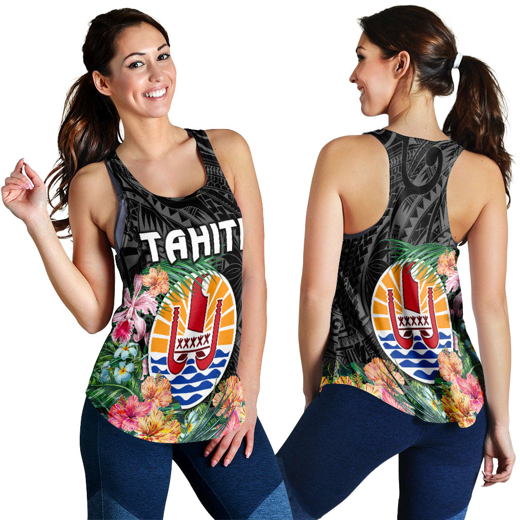 Tahiti Women Racerback Tank French Polynesia Simple Vibes - Black LT8 Black - Polynesian Pride