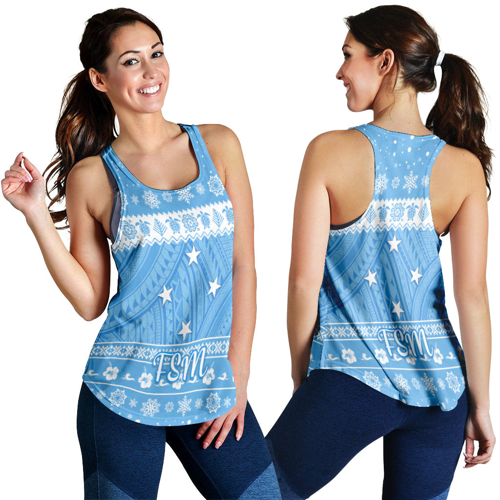 Federated States of Micronesia Christmas Women Racerback Tank Simple Style - FSM Flag LT8 - Polynesian Pride