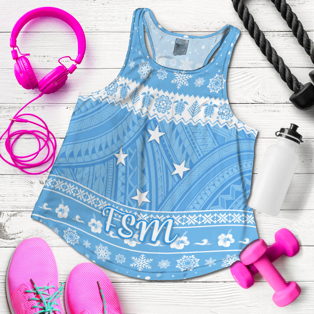 Federated States of Micronesia Christmas Women Racerback Tank Simple Style - FSM Flag LT8 - Polynesian Pride