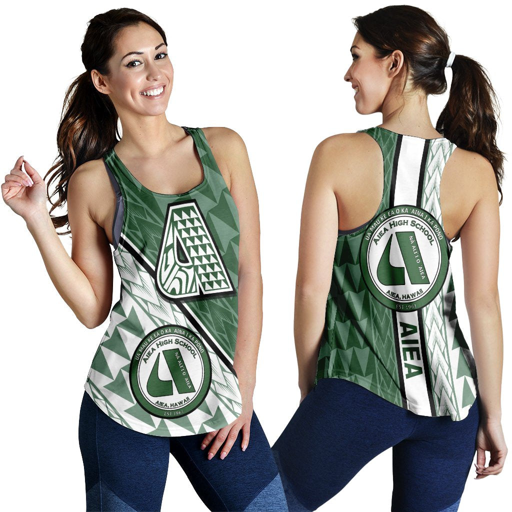 Hawaii Women's Racerback Tank - Aiea High Racerback Tank - Energetic - AH Green - Polynesian Pride