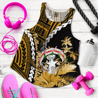 Northern Mariana Islands Women Tank Top Polynesian Style Gold Color LT6 Gold - Polynesian Pride