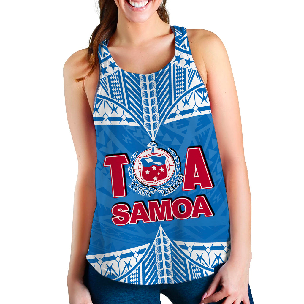 Toa Samoa Rugby Women Tank Top Blue Sky LT6 Blue - Polynesian Pride