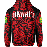 Polynesian Kanaka Maoli Hawaii Zip Hoodie Red Gel Style - Polynesian Pride