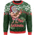 Christmas Sweatshirt - Santa Claus Playing The Ukulele Unisex Green - Polynesian Pride