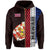 Polynesian Kakau Hawaii Flag Royal Coat of Arms Hawaii Zip Hoodie Red - Polynesian Pride