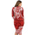 Polynesian Long Sleeves Bodycon Dress Tapa Plumeria Style - Red LT7 - Polynesian Pride