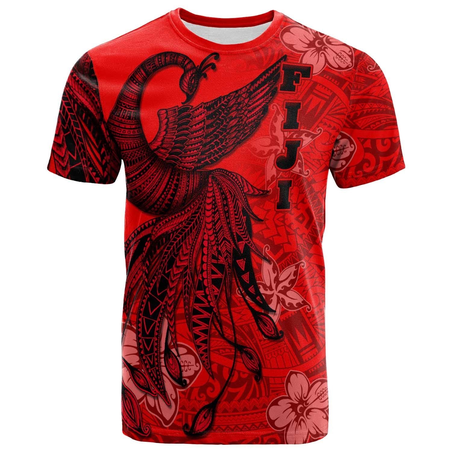 Yap Custom T Shirt Polynesian Phoenix Bird, Fairytales Bird Red Unisex Red - Polynesian Pride