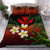 (Custom) Kanaka Maoli (Hawaiian) Quilt Bed Set, Polynesian Plumeria Banana Leaves Red Personal Signature Queen Red - Polynesian Pride