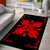 Hawaiian Quilt Maui Plant And Hibiscus Pattern Area Rug - Red Black - AH - Polynesian Pride