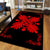 Hawaiian Quilt Maui Plant And Hibiscus Pattern Area Rug - Red Black - AH - Polynesian Pride