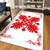 Hawaiian Quilt Maui Plant And Hibiscus Pattern Area Rug - Red White - AH - Polynesian Pride