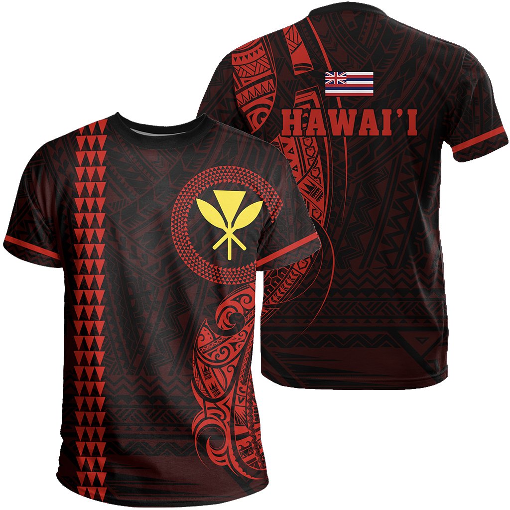 Hawaii Kakau Kanaka Polynesian T Shirt Red Unisex Red - Polynesian Pride