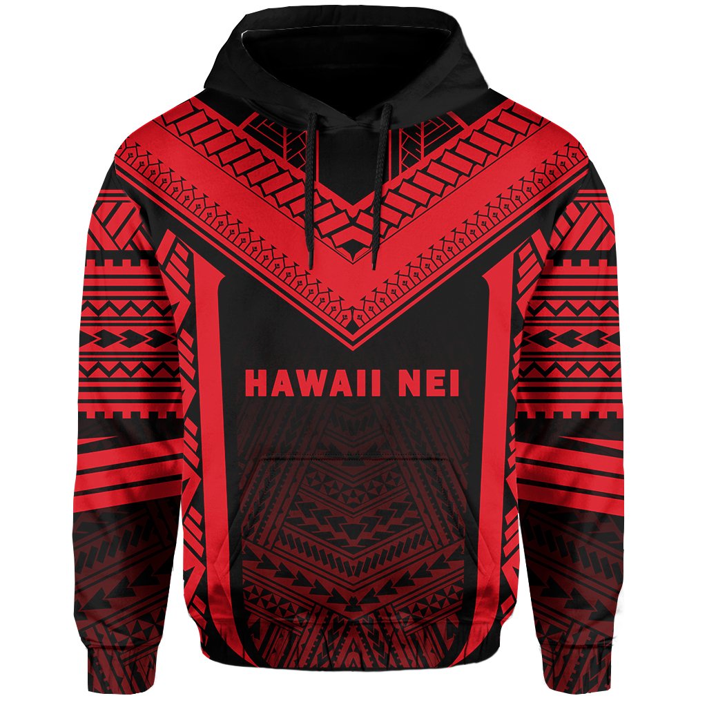 Hawaii Kanaka Polynesian Hoodie Active Red - Polynesian Pride