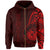 Hawaii Polynesian Zipper Hoodie Red Emboss Style - Polynesian Pride