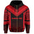 Hawaii Kanaka Polynesian Zip up Hoodie Active Red - Polynesian Pride