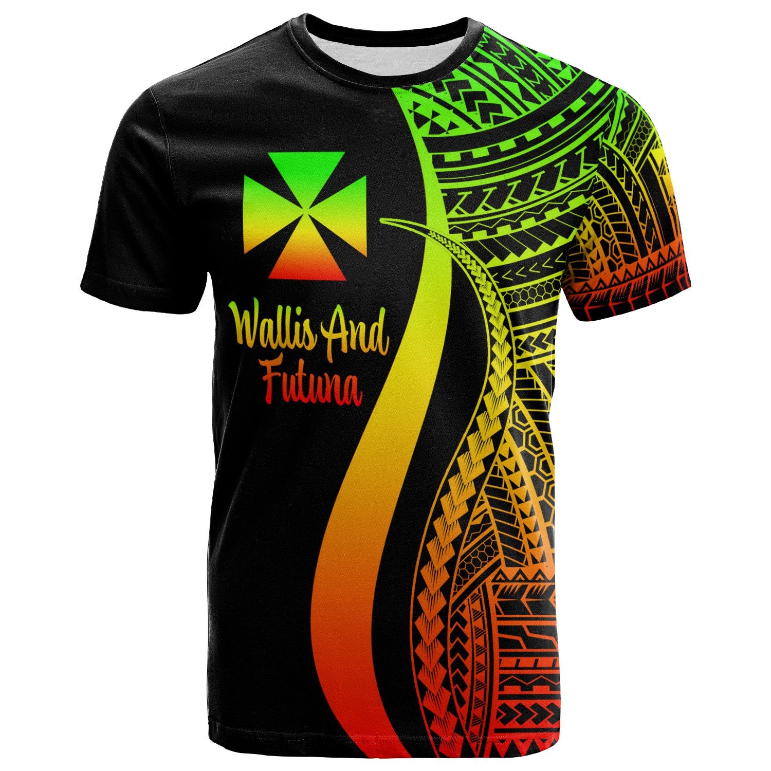 Wallis and Futuna T Shirt Reggae Polynesian Tentacle Tribal Pattern Unisex Reggae - Polynesian Pride