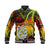 New Zealand Maori Baseball Jacket Aotearoa Manaia Reggae Paua Shell - Heare Ra LT9 Unisex Reggae - Polynesian Pride