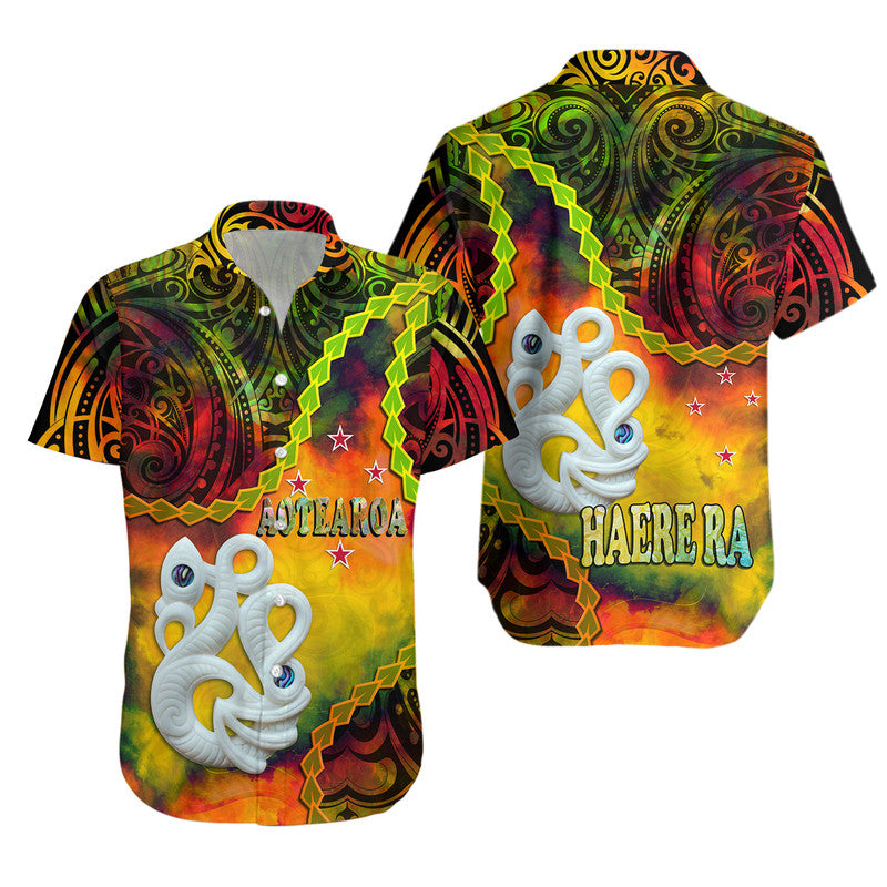 New Zealand Maori Hawaiian Shirt Aotearoa Manaia Reggae Paua Shell - Heare Ra LT9 Reggae - Polynesian Pride