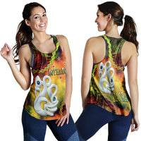 New Zealand Maori Women Racerback Tank Aotearoa Manaia Reggae Paua Shell - Kia Ora LT9 - Polynesian Pride
