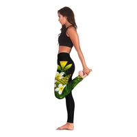 Kanaka Maoli (Hawaiian) Leggings, Polynesian Plumeria Banana Leaves Reggae - Polynesian Pride