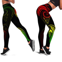 Polynesian Leggings - Polynesian Tattoo Reggae Version Black - Polynesian Pride