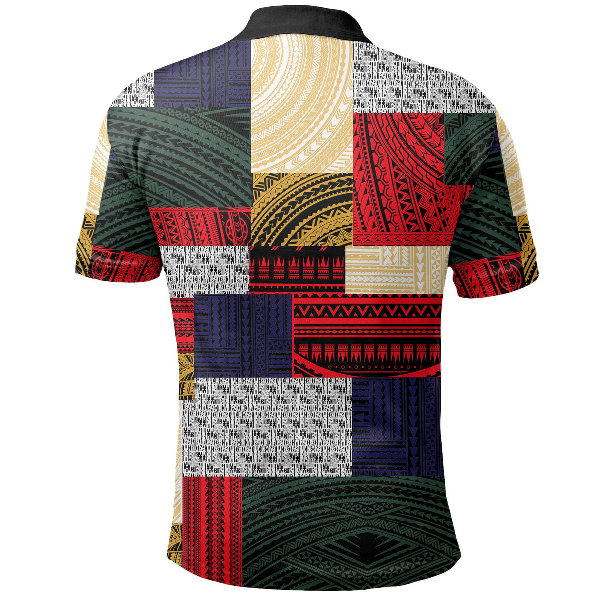 Polynesian All Over Polo Shirt Polynesian Design Retro Patchwork - Polynesian Pride
