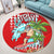 (Custom Personalised) Hawaii Mele Kalikimaka Round Carpet Santa Claus Surfing Xmas Time LT9 Red - Polynesian Pride