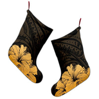 Royal Hibiscus Polynesian Tribal Golden Christmas Stocking - AH - Polynesian Pride
