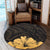 Royal Hibiscus Polynesian Tribal Golden Round Carpet - AH - Polynesian Pride