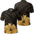 Royal Hibiscus Polynesian Tribal Golden Polo Shirt Unisex Black - Polynesian Pride