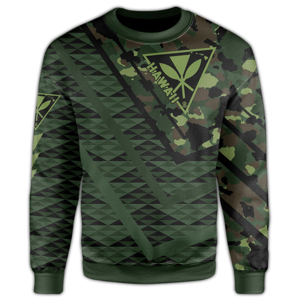 Hawaii Army Niho Mano Sweatshirt - Camo Map - AH - Polynesian Pride