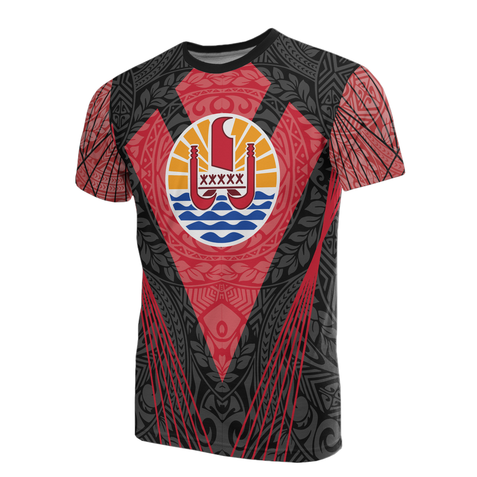 French Polynesia T Shirt National Flag Spotlight Style Unisex Red - Polynesian Pride