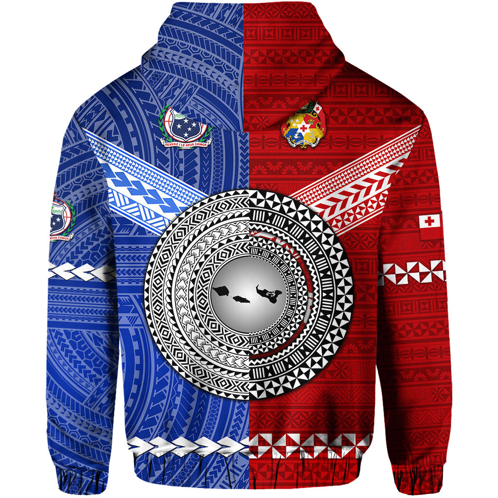 Custom Tonga and Samoa Together Zip Hoodie Unique Style LT8 - Polynesian Pride