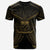 Samoa T Shirt Samoan Seal With Gold Line Style Unisex Black - Polynesian Pride