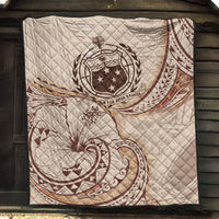 Samoa Premium Quilt - Hibiscus Flowers Vintage Style - Polynesian Pride