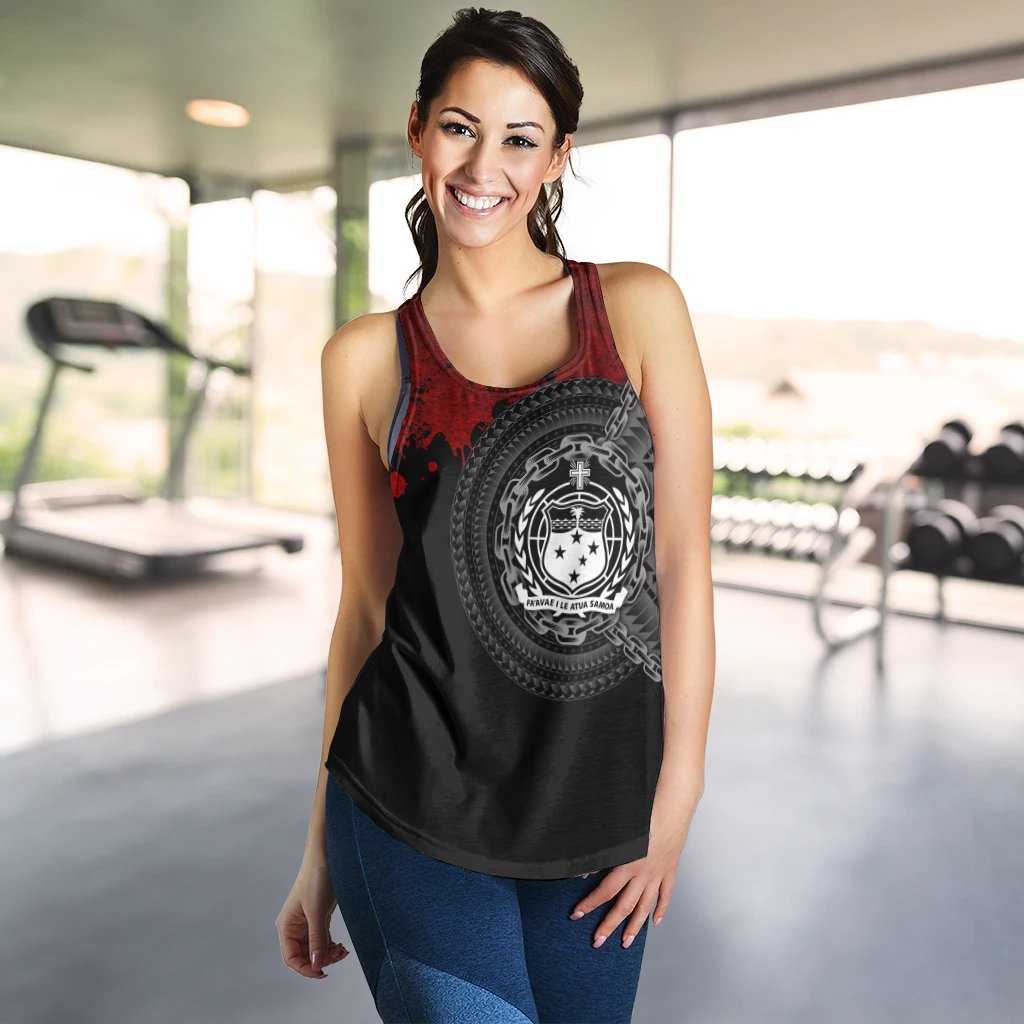 Samoa Polynesian Women's Racerback Tank - Polynesian Chain Style - Polynesian Pride