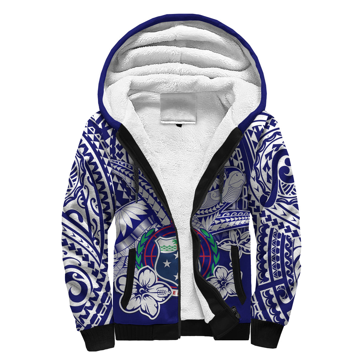 Samoa Polynesian Sherpa Hoodie Samoan Loved Turtles LT13 Unisex Blue - Polynesian Pride